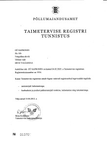 taimetervise registri tunnistus kaubaalused